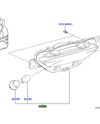 Toyota C-HR 2016- Rear Fog Lamp Unit