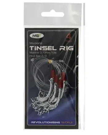NGT Mackerel Tinsel Rig 4 Piece Ready Tied Rig.